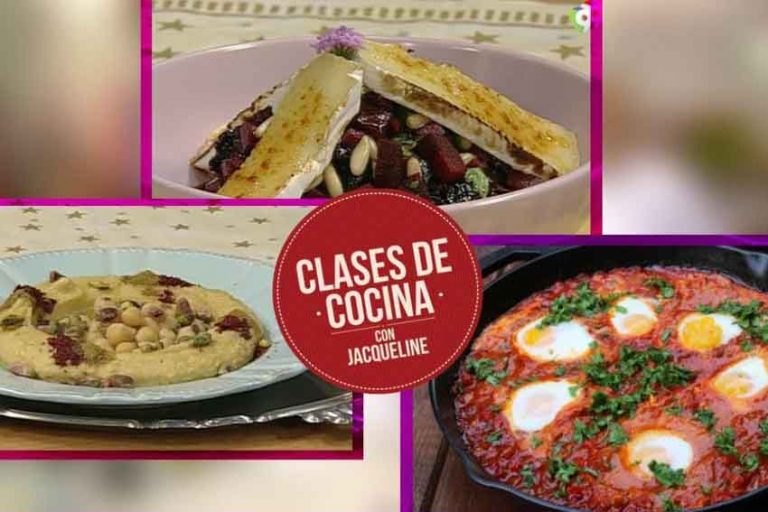 Hoy preparamos Shakshuka de Tomate y Huevo, Hummus y Ensalada en Clases de Cocina con Jacqueline