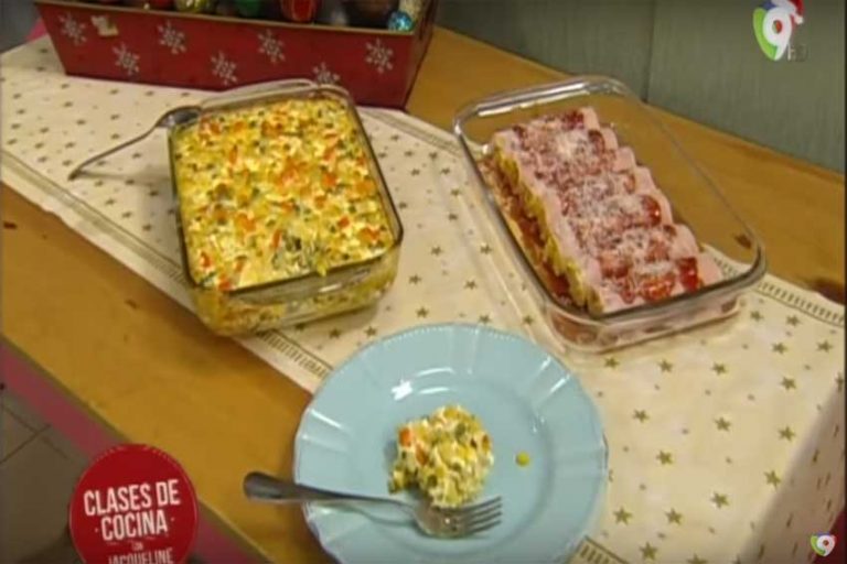 Gratinado de Verdura y Ricotta y Canelones de jamón con plátano maduro en Clases de Cocina