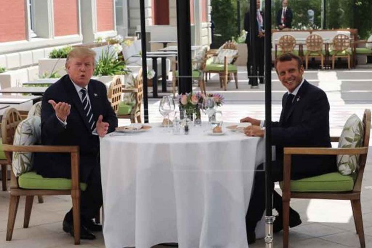 Macron y Trump mantienen un primer cara a cara conciliador en el G7