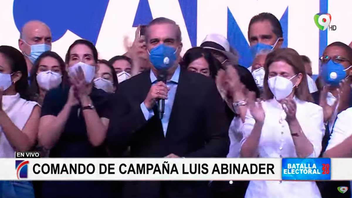 Celebración de Luis Abinader EN VIVO Comando de Campaña - SIN