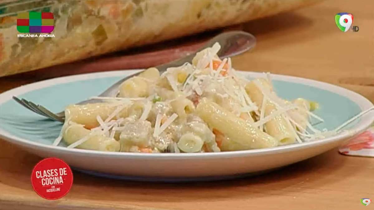 Carbonara de Vegetales horneada y Cuadritos de Chinola | Clases de cocina con Jacqueline