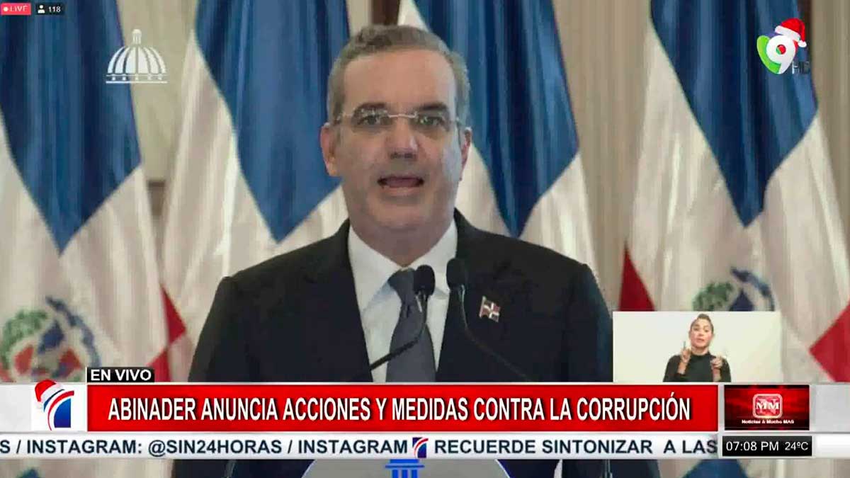 Discurso del presidente Luis Abinader contra la corrupción