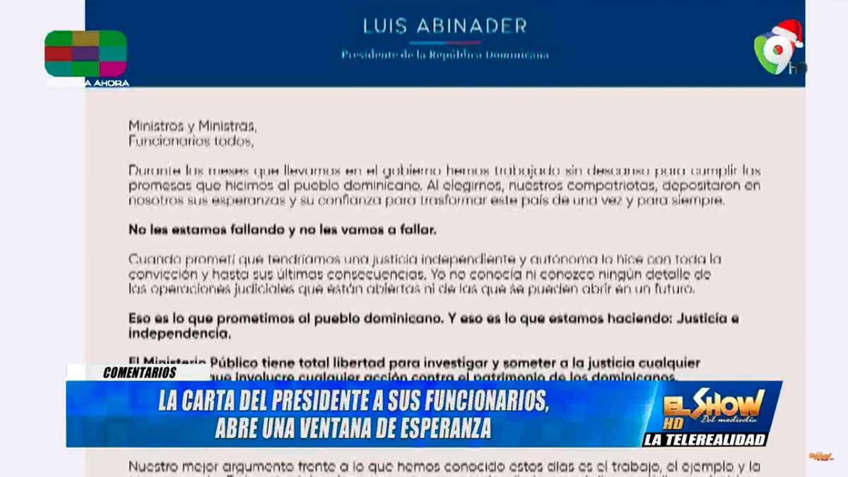 Luis Abinader coloca la carta sobre la mesa