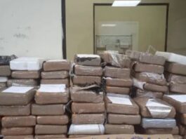 Pilones de presunta cocaína en Azúa