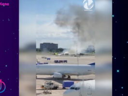 La Diana- Avion se prende en fuego en Miami