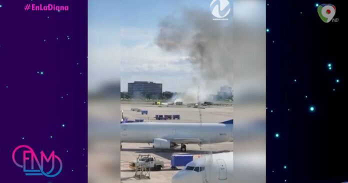 La Diana- Avion se prende en fuego en Miami