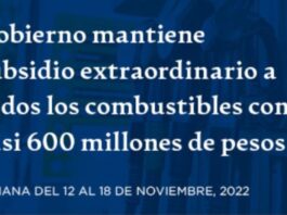 Gobierno mantiene subsidio