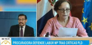 Procuradora defiende labor del MP tras críticas del PLD