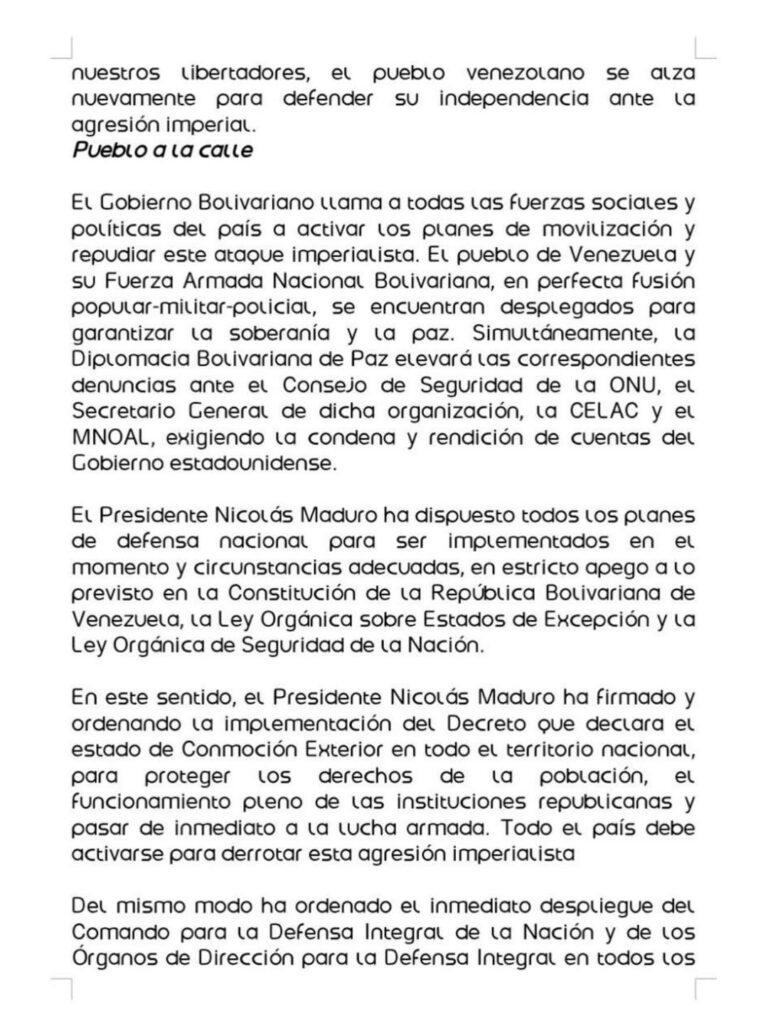 a través de una transmisión en vivo las cuentas en redes sociales de nicolás maduro, se publicó (1)
