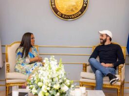 El Presidente Nayib Bukele, Magali Febles y El Miss Universo 2023