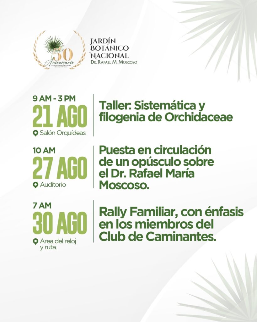 Agenda del Jardín Botánico Nacional Dr. Rafael M. Moscoso